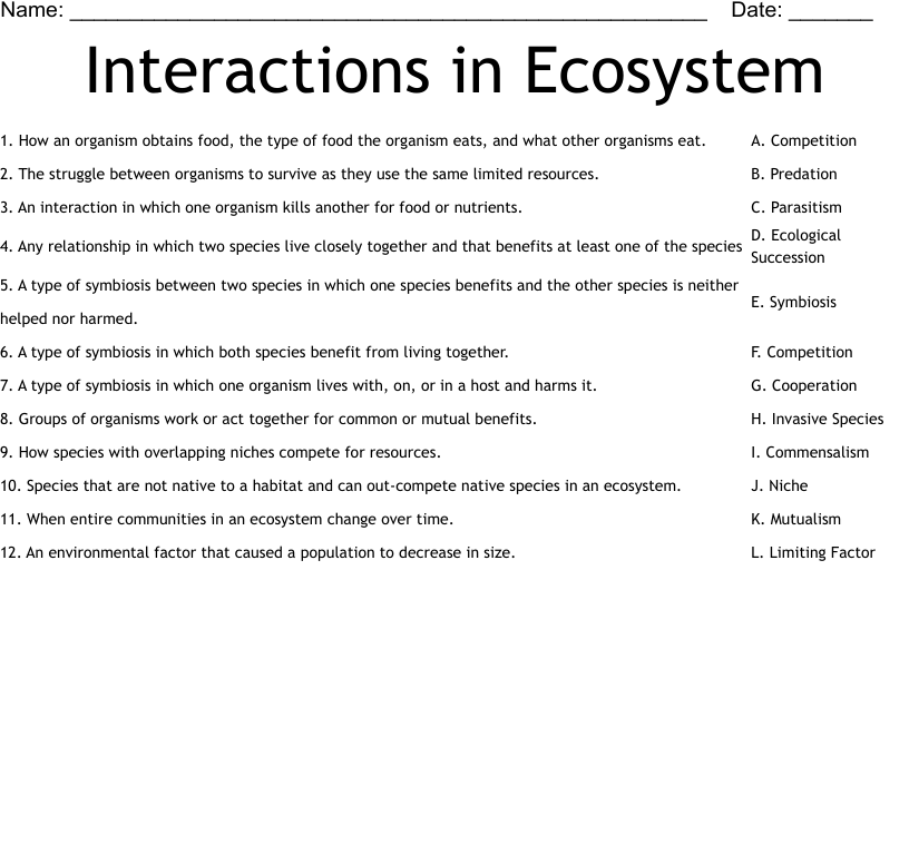 41 Ecology Worksheet Answer Key Worksheet Database