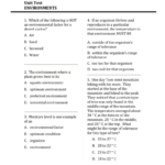 5th Grade Science Environments Practice Test