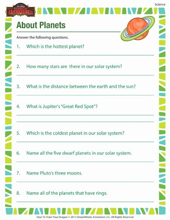 5th Grade Science Lesson Plans New About Planets Printable Science