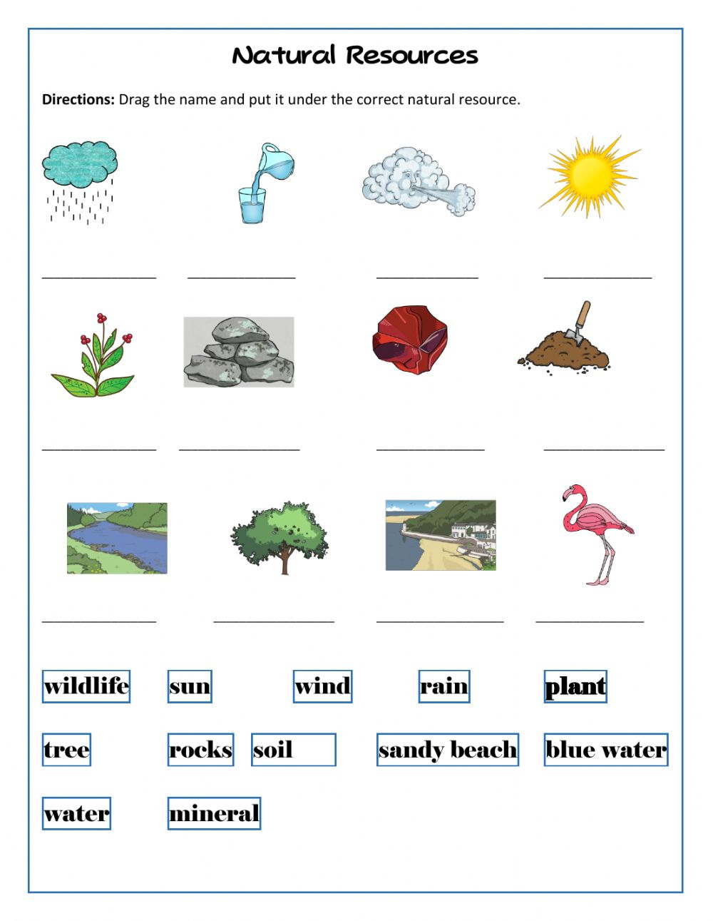 5TH GRADE SCIENCE WORKSHEETS NATURAL RESOURCES INTERACTIVE