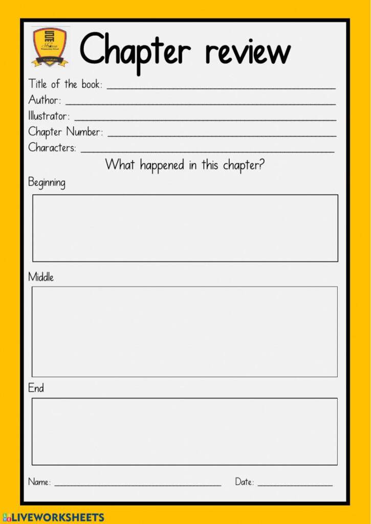A Book Review Interactive Worksheet Book Review By Chapter 