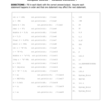 A Computer Science Variables Worksheet 1 Answer Key