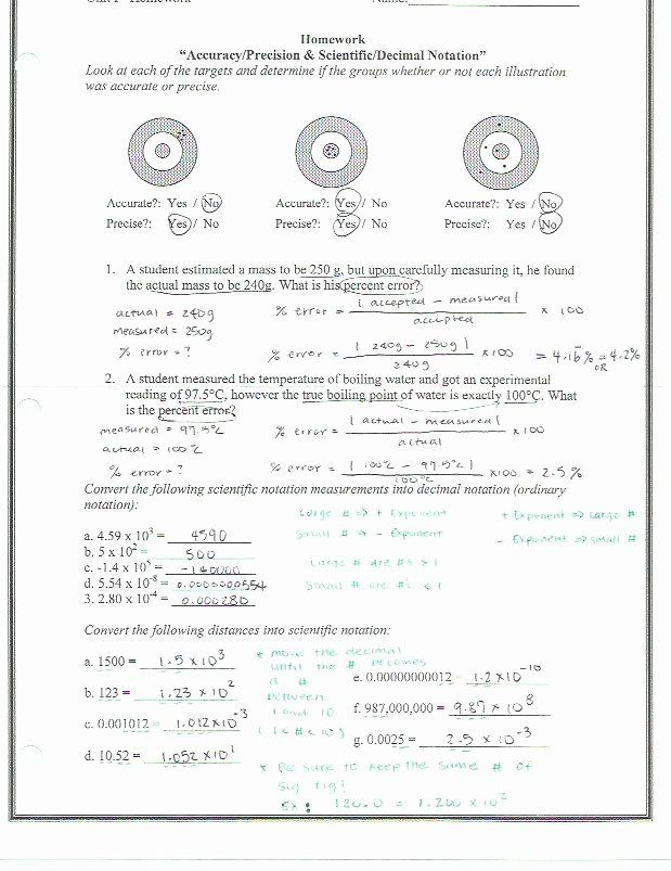  Accuracy And Precision Worksheet Chemistry Free Download Goodimg co