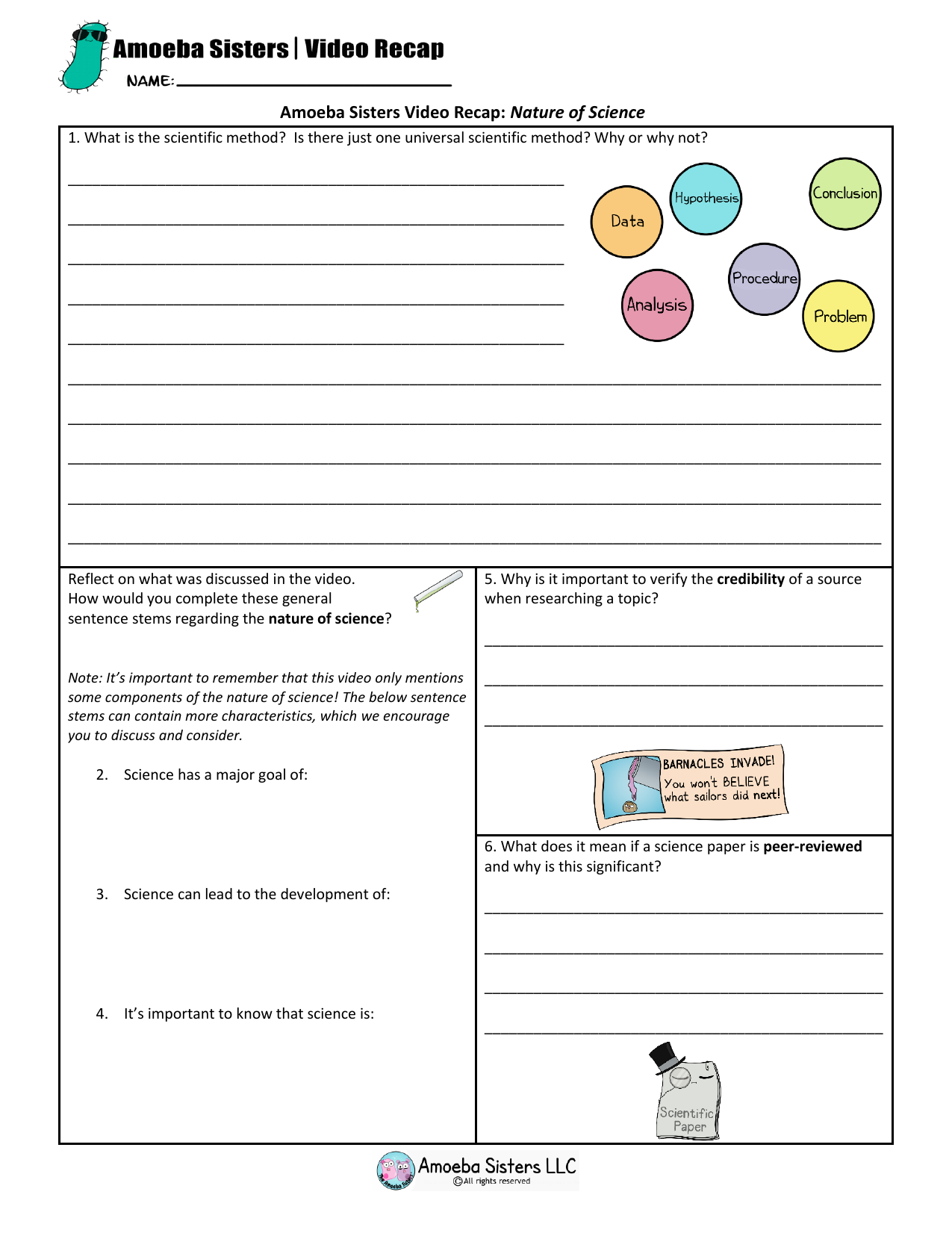 Amoeba Sisters Introduction To Cells Answers Islero Guide Answer For