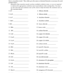 Binary Ionic Compounds WS And Key