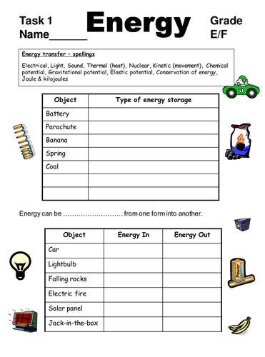 Calculating Efficiency Teaching Resources Energy Work Science