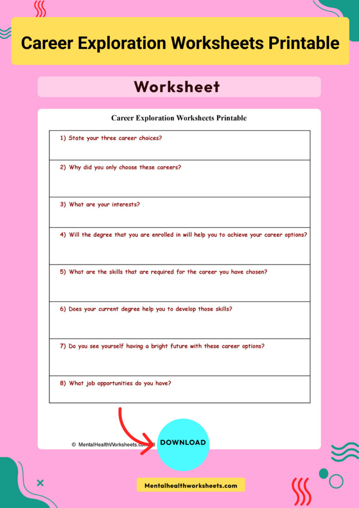 Career Exploration Worksheet By The Happy School Counselor Tpt Career 