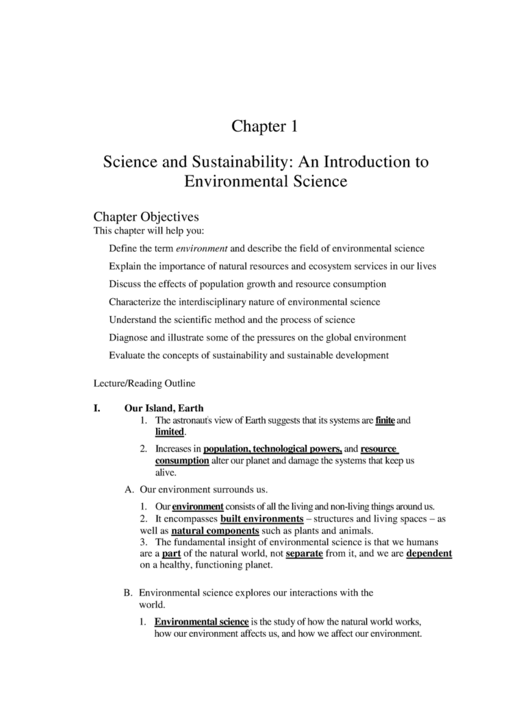 Ch01 Reading Guide Answers Chapter 1 Science And Sustainability An 