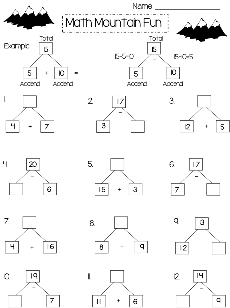 Come Download The Math Mountain Worksheet For FREE And Watch The Video 