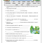 Ecosystems Worksheets 7th Grade