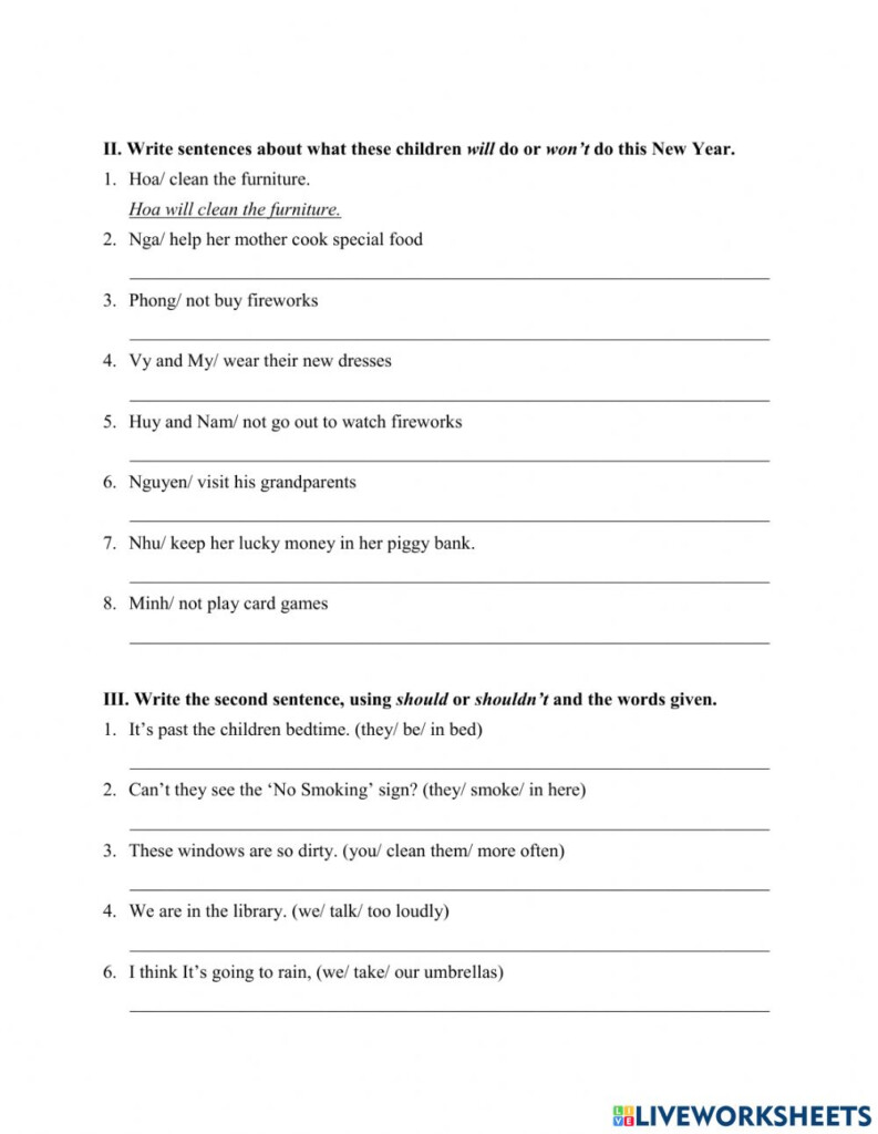 Ejercicio De Unit 6 Worksheet 1 Grade 6