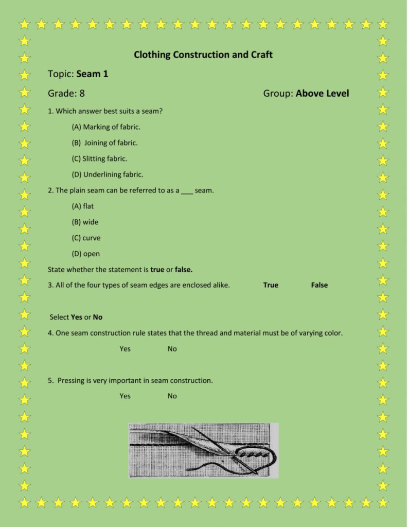 Family And Consumer Science Worksheet