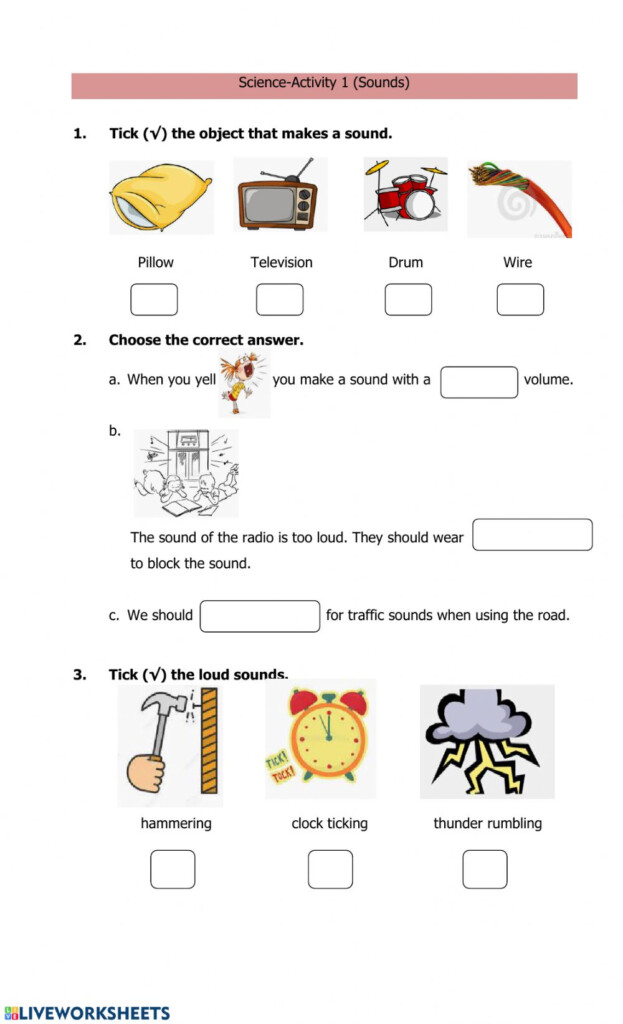 First Grade Science Sound Worksheets Grade 1 Thekidsworksheet Sound 1 