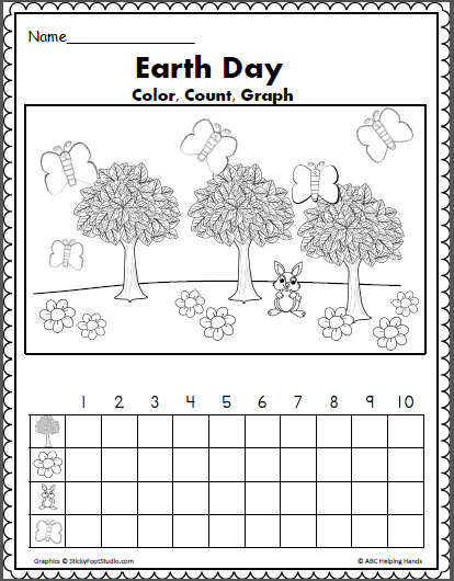 Free Earth Day Math Color Count And Graph Made By Teachers Earth 