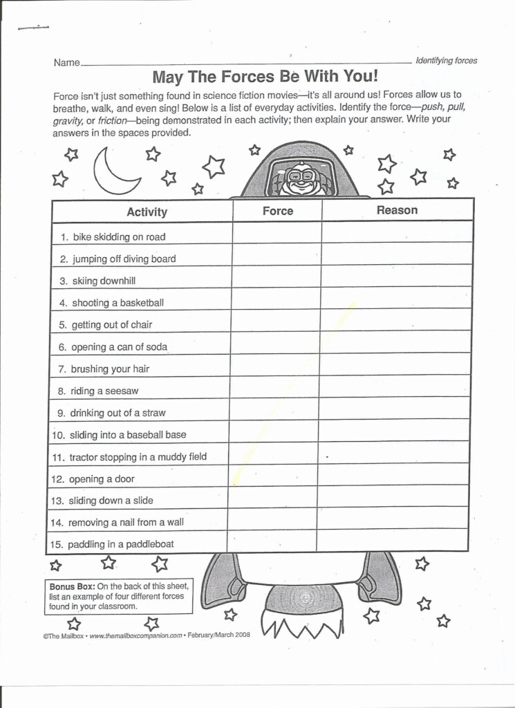  Grade 3 Science Forces Worksheets Free Download Gmbar co