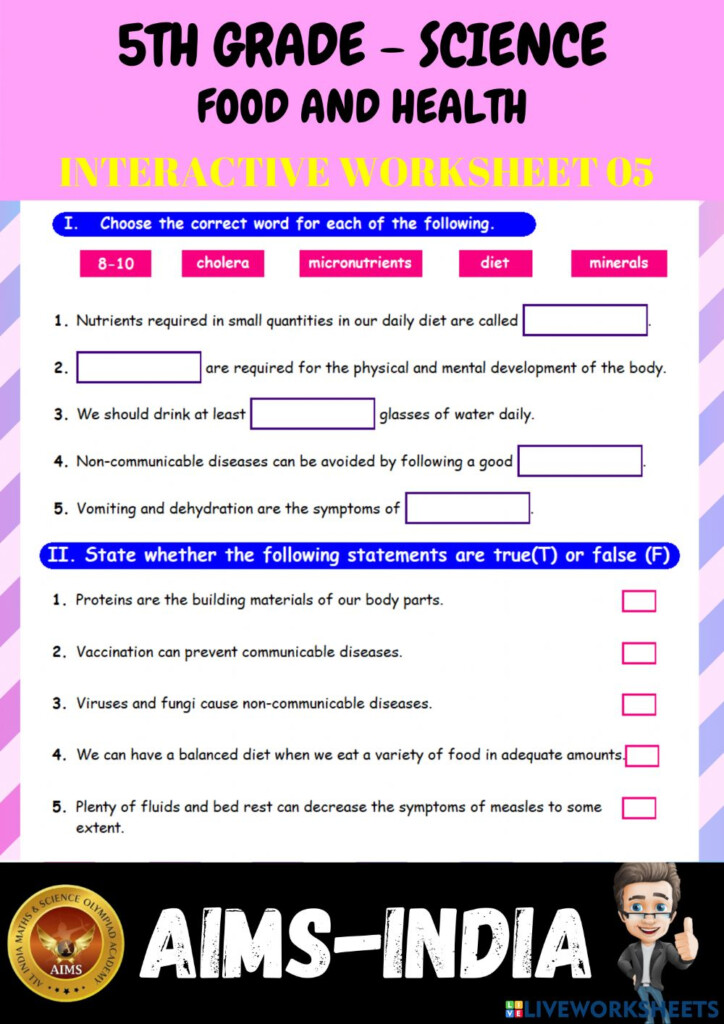 Grade 5 Science Exercise 5 Science 5 Worksheet Garza Van