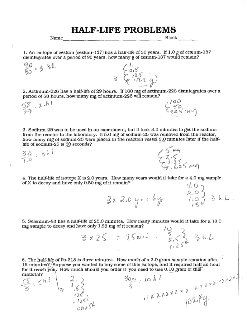 Halflife Problems Db excel