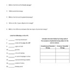 Kinetic And Potential Energy Worksheet 6th Grade Handicraftsler
