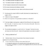 Law Of Gravitation Worksheet Free Download Gambr co