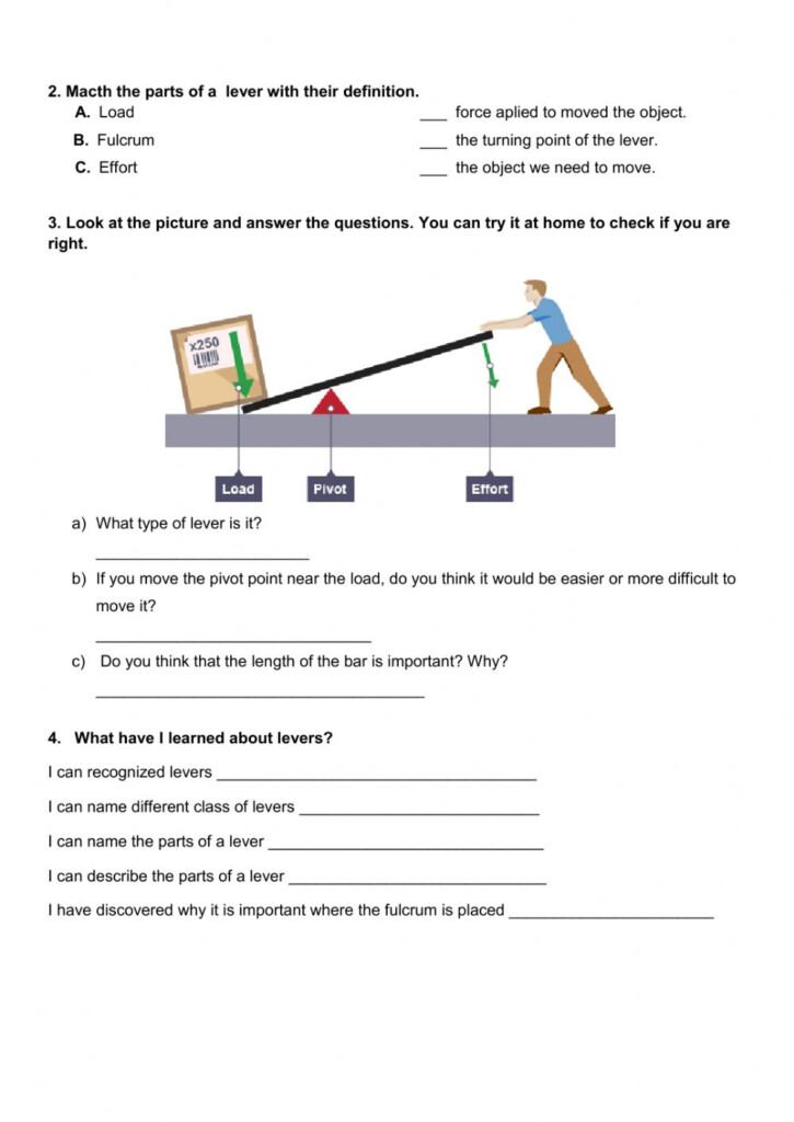  Levers And Fulcrums Worksheet Free Download Qstion co