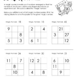 Magic Squares Math Square Worksheet Math Logic Puzzles