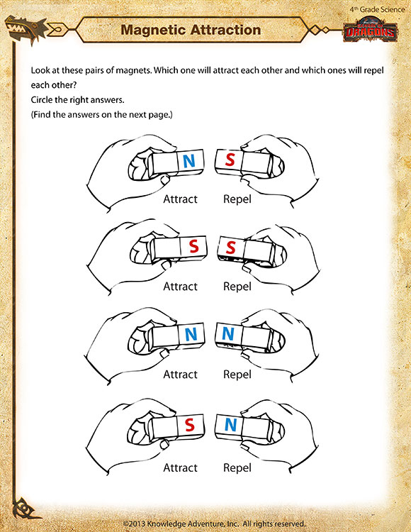 Magnetic Attraction View Free 4th Grade Science Worksheet