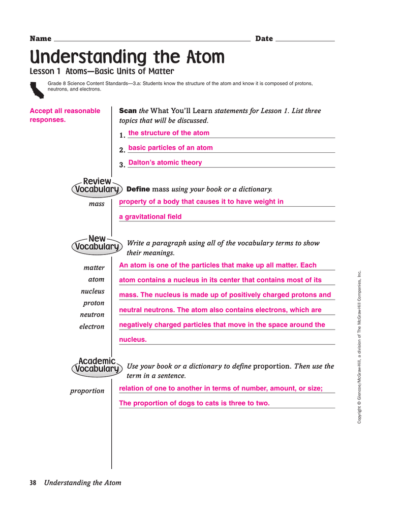 Mcgraw Hill Science Worksheet Answers Scienceworksheets