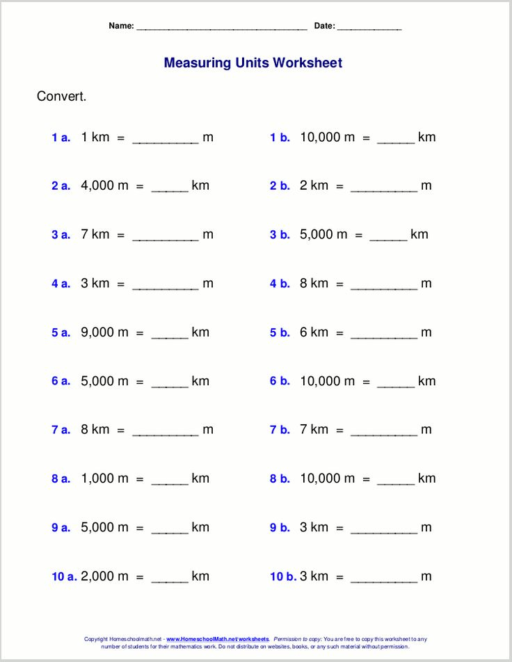 Metric Conversion Worksheets 7th Grade