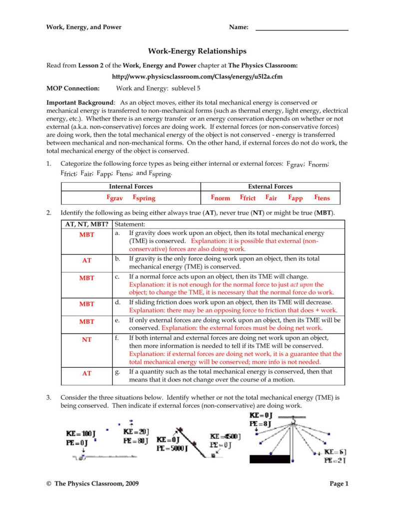 Momentum And Collisions Worksheet Answers Physics Classroom Db excel