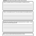 Natural Resources Worksheet 2 Nonrenewable Resources Kindergarten