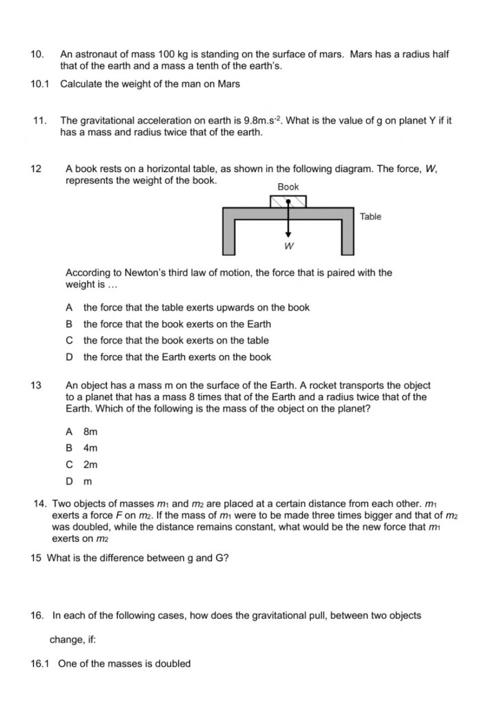 Newton s Law Of Universal Gravitation Worksheet 2 Worksheet