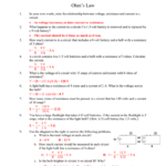 Ohms Law Worksheet Answers TUTORE ORG Master Of Documents