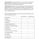 Physical And Chemical Properties Worksheet