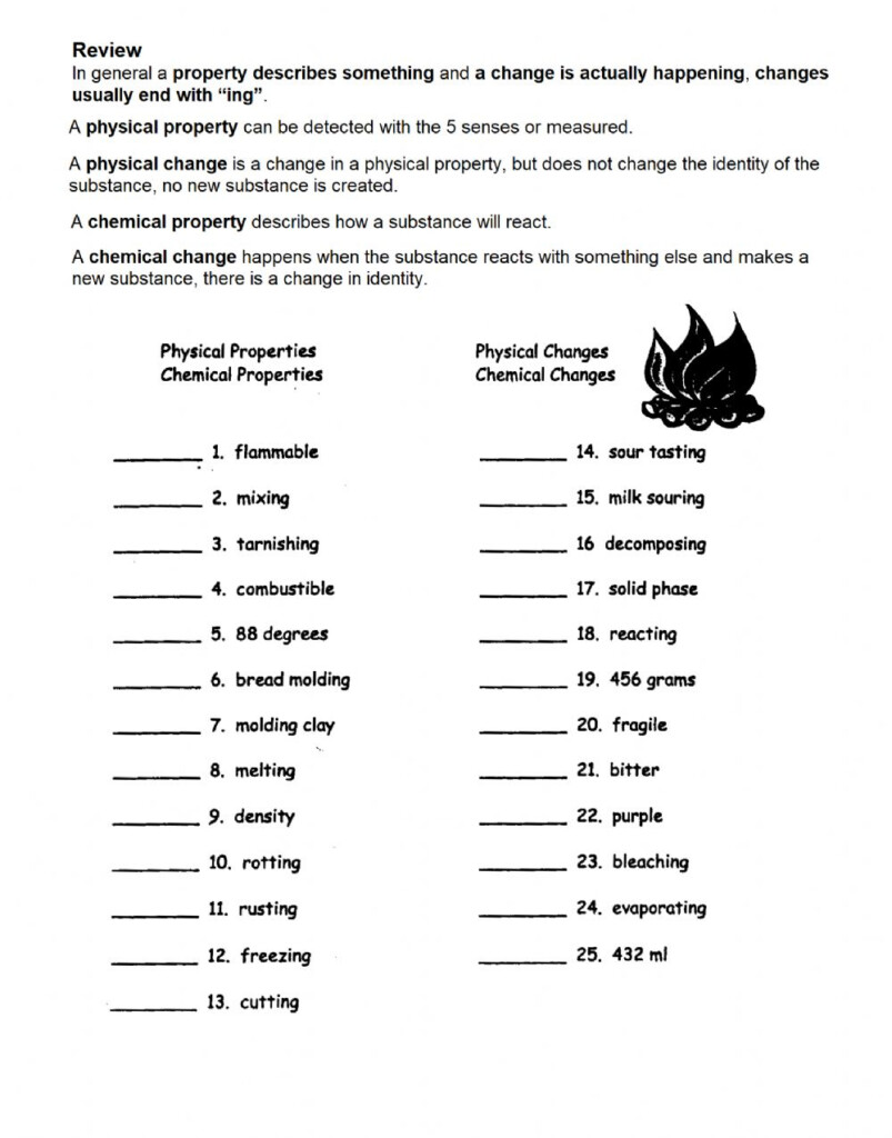  Physical Chemical Changes Worksheet Free Download Goodimg co