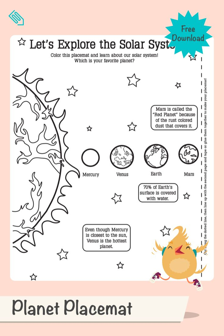 Planet Activity Placemat Worksheet Education Planets ...