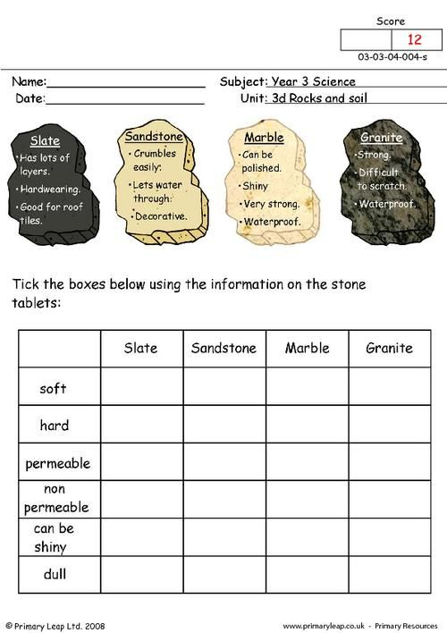 PrimaryLeap co uk Types Of Stone Worksheet Earth Science Lessons 