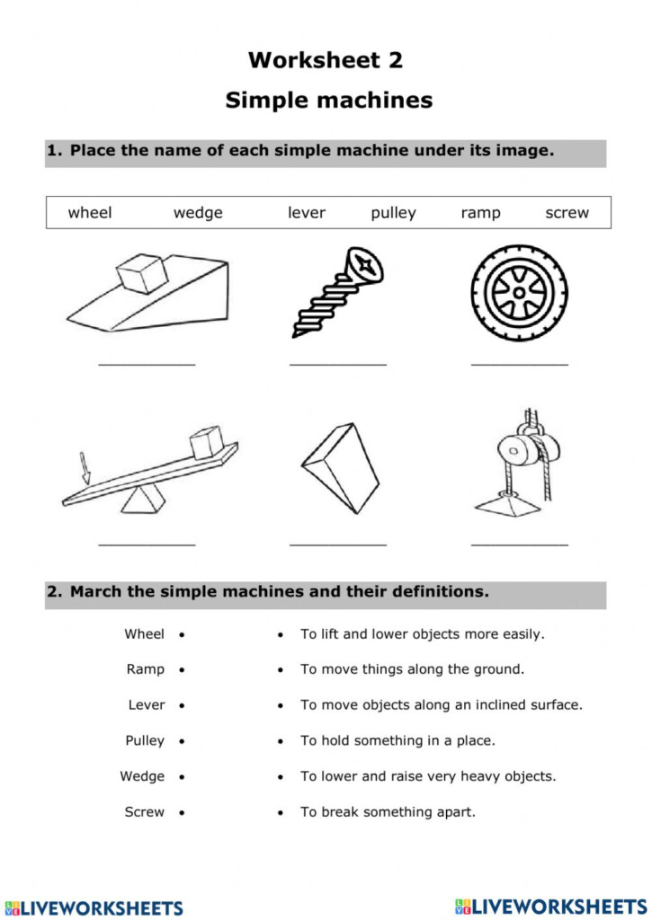 Simple Machines Worksheet Answers