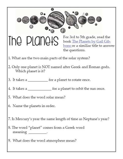 Solar System 5th Grade Science Worksheets Solar System Pics