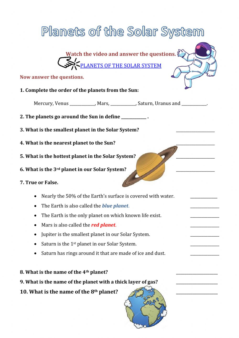 Solar System Worksheet Pdf Word Worksheet