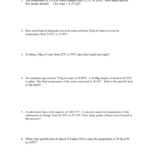 Specific Heat Worksheet Answer Key