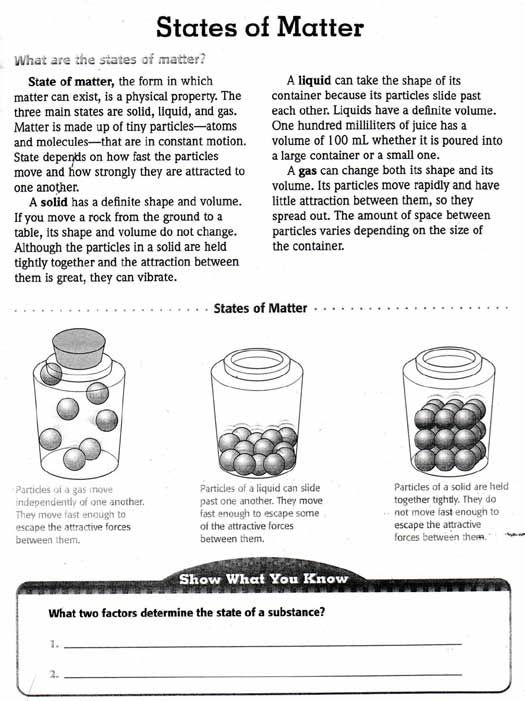 States Of Matter Worksheet 8th Grade Thekidsworksheet