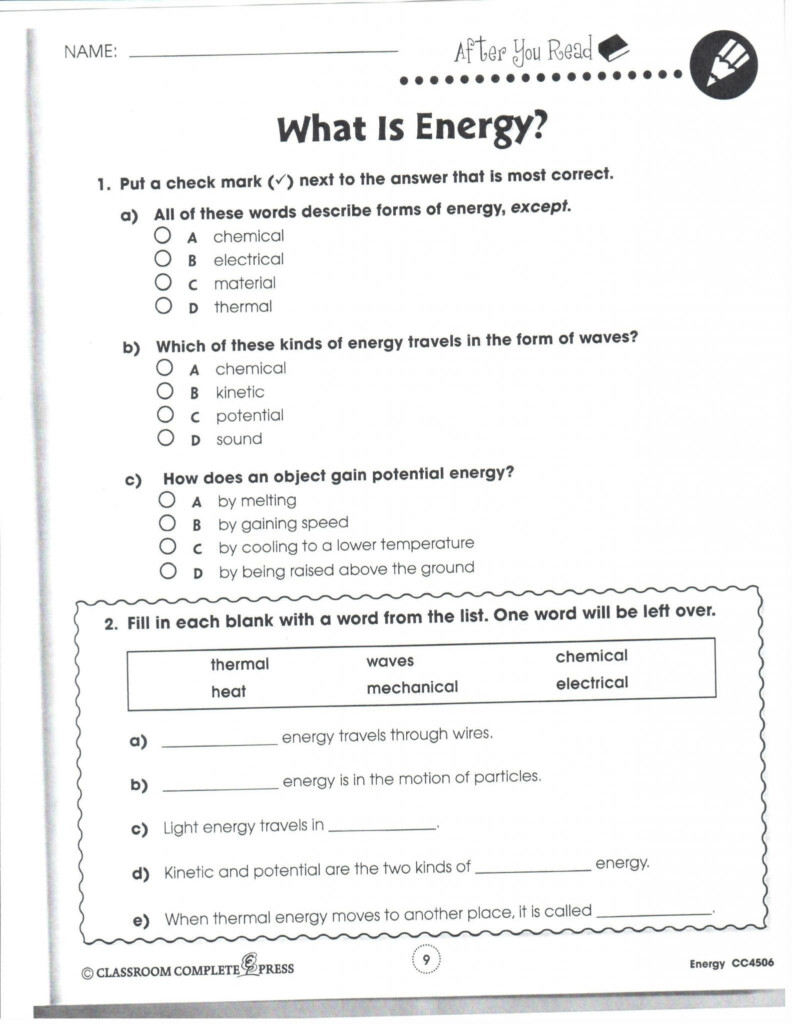 Teach Child How To Read 7th Grade Year 7 Science Science Worksheets 