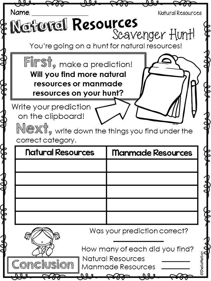 Teach Child How To Read Free Printable Natural Resources Worksheets