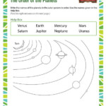 The Order Of The Planets Printable Science Worksheet For 3rd Grade