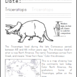 Triceratops Coloring Worksheet Student Handouts