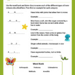 Types Of Invertebrates View Free Science Worksheet For 4th Grade