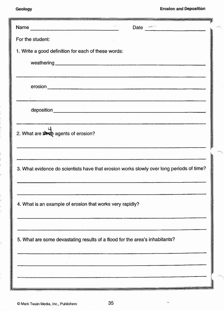 Weathering And Erosion Worksheets Answers Worksheeta