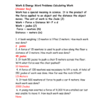 Work Energy And Power Worksheet Word Worksheet