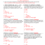 Worksheet Calculations Involving Specific Heat