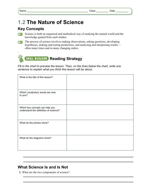 1 2 The Nature Of Science Key Concepts